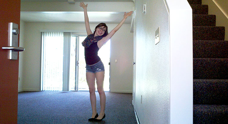 Photo of Lauren in our California townhome