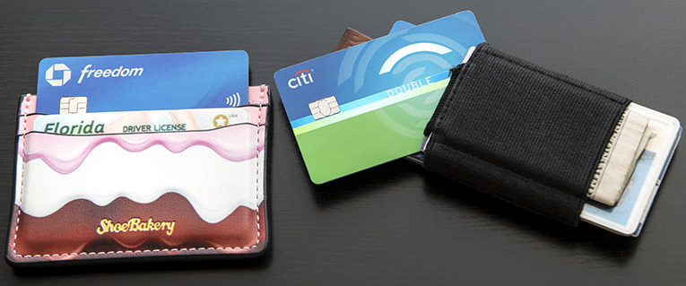 Photo of credit cards in wallets