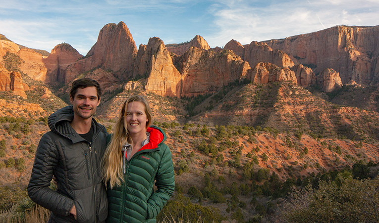 Photo of Eric and Ashley in Zion National Park