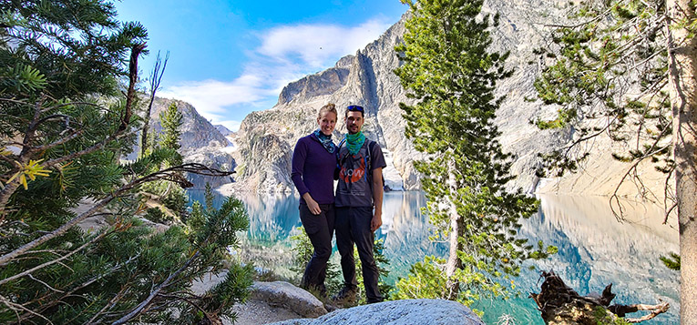 Photo of Eric and Ashley hiking in Idaho