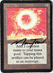 Photo of signed Alpha Sol Ring