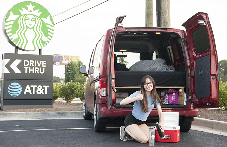 Photo of Lauren with Starbucks
