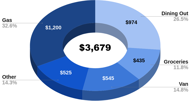 Chart of cheap travel expenses