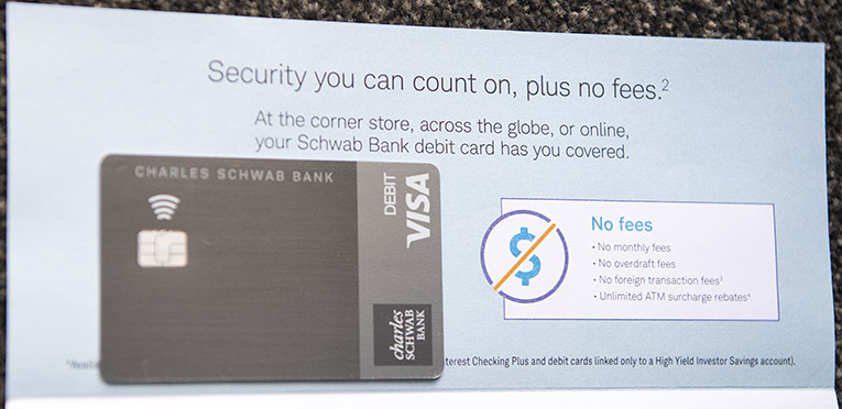 Photo of Schwab Bank debit card