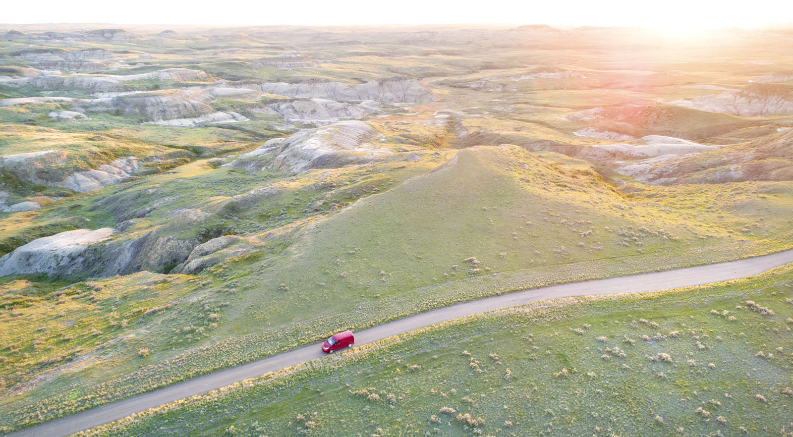 Photo of our Nissan NV200 at Grasslands National Park