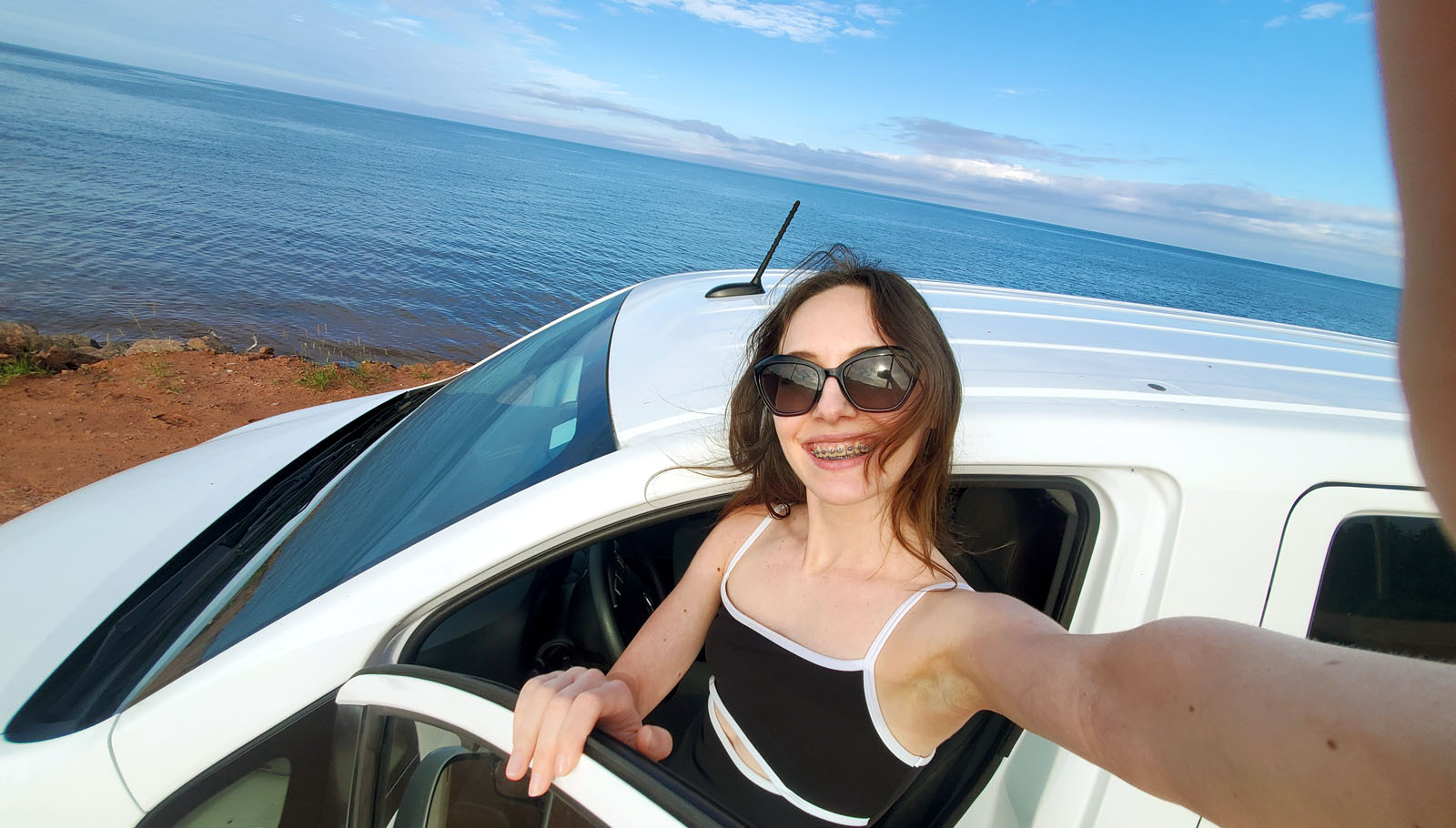 Photo of Lauren with new Nissan NV200 Camper Van